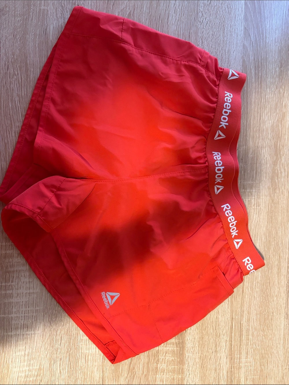 Reebok Bright Red Girls' Athletic Shorts with Logo Waistband